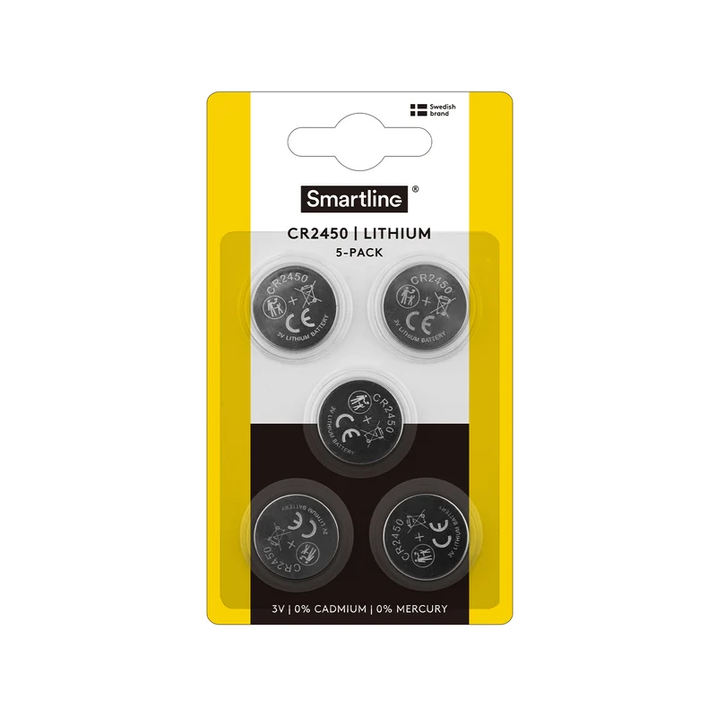 Litium-knappcellsbatterier CR2450 (5-PACK)