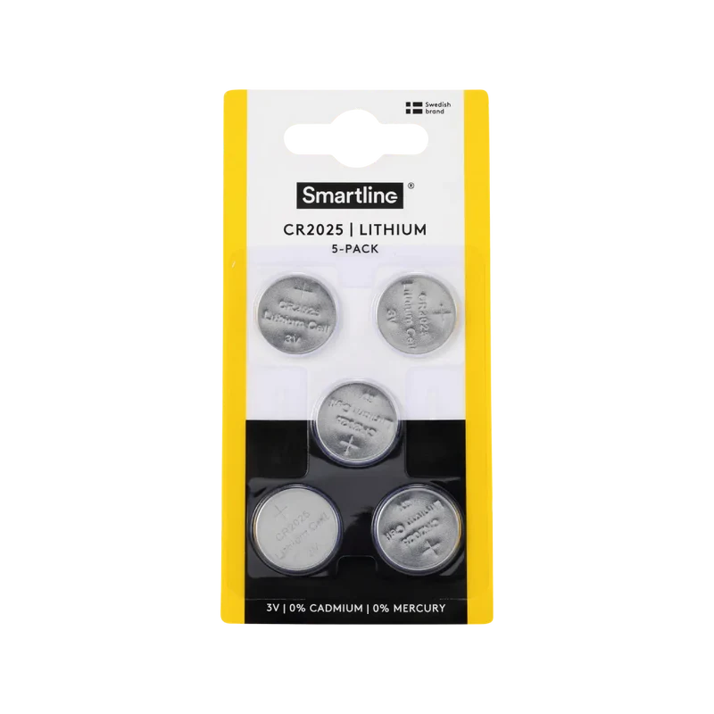 Litium-knappcellsbatterier CR2025 (5-PACK)
