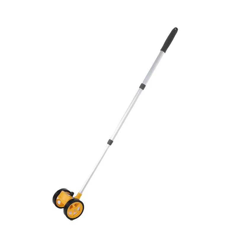 Precision Rolling Distance Measuring Wheel For Construction And Landscaping Projects Straight Up Accurate One Inch Tread Tracking With Foldable Aluminum Handle No Sweat Operation
