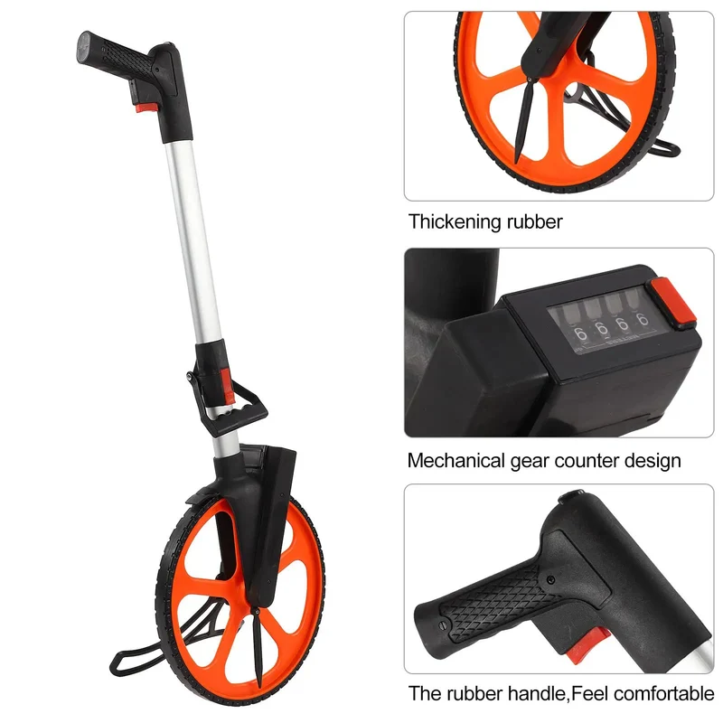 Built Different Distance Measuring Wheel Featuring Smooth Mechanical Counter And Instant Zero Reset Switch For Land Survey Projects And Yard Mapping Tasks Constructed From Heavy Duty Aluminum
