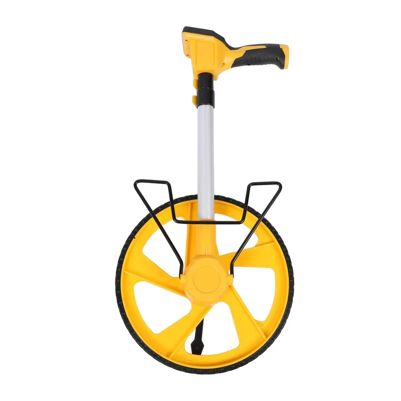 Rugged Slick Telescopic Distance Measuring Wheel With Bright Backlit Digital Screen And Imperial Metric Conversion Hold Memory Clear Functions For Smooth Worksite Ops