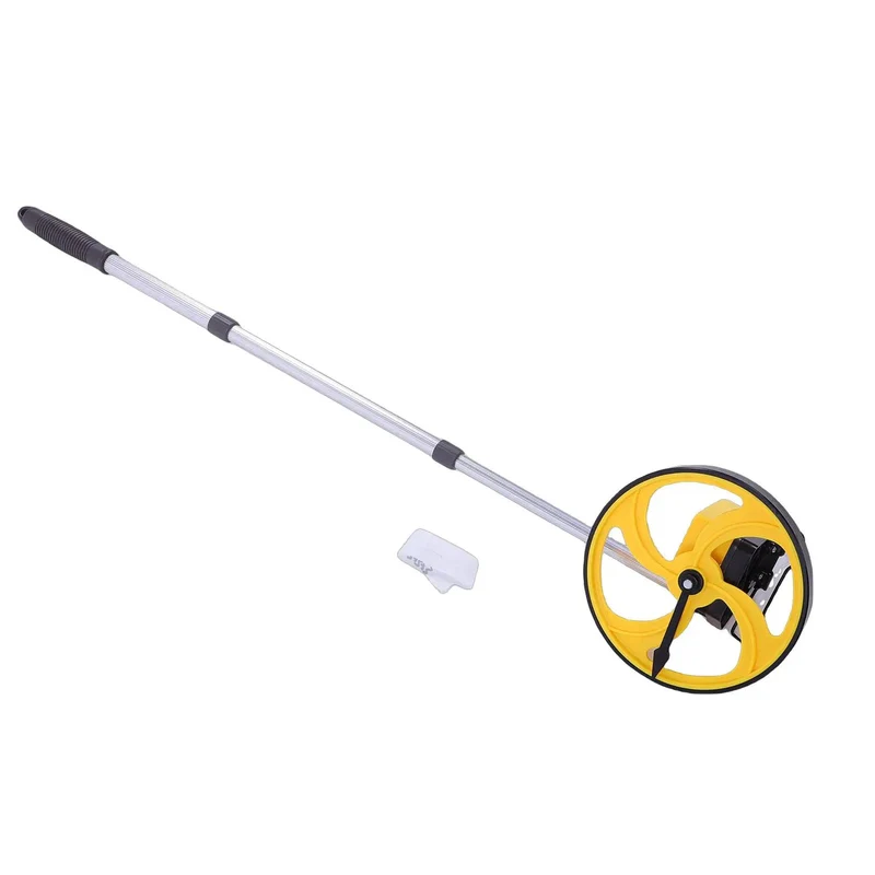 Eight Inch Measuring Wheel With Telescopic Pole For Outdoor Distance Surveying Heavy Duty Adjustable Rolling Tracker With Rugged Polyurethane Tire Built Tough As Nails For Daily Hustle Professional Grade Quality