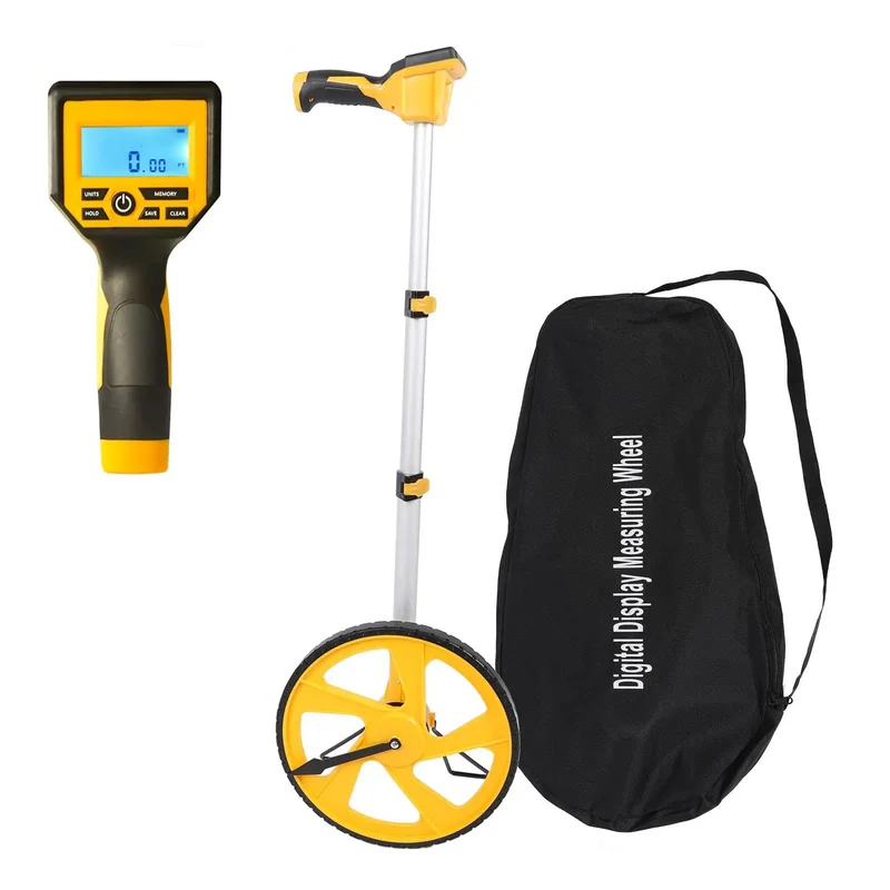 Heavy Duty Digital Measuring Wheel With Bright Backlit Display No Sweat Distance Tracker Featuring Memory Hold And Switchable Units For Rough Tasks Indoors Or Outdoors