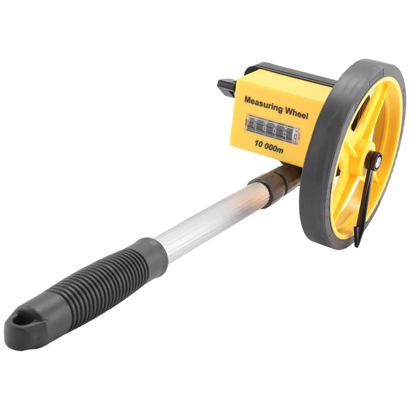 Heavy Duty Measuring Wheel With Foldable Telescopic Handle And Knobby Antiskid Roller For Snag Free Yardage Tracking On Asphalt Or Grass For Real Deal Fieldwork
