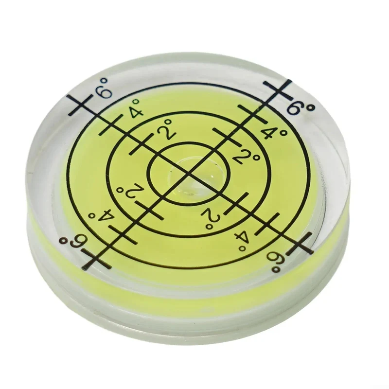 Top Notch 32Mm Mini Round Bubble Level With Glowing Fluorescent Readout And Bold Black Grid Lines Built Tough For Tight Camera Gear Slots And Zero Fuss Furniture Install Jobs