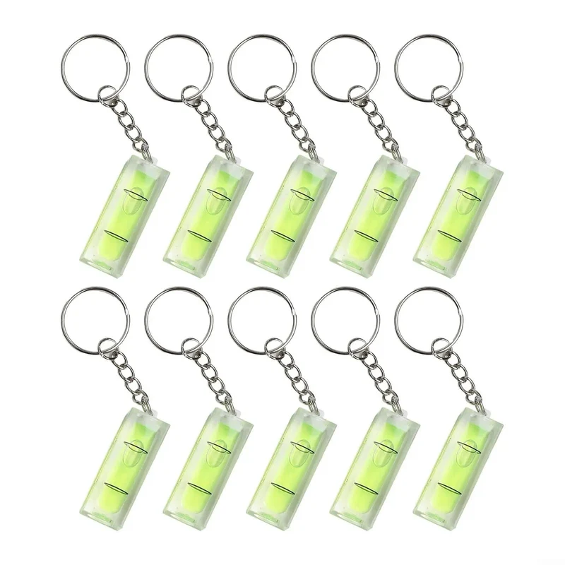 Slick 10 Pack Mini Spirit Levels and Acrylic Glass Precision Squares Built For Keychain Clip With Straight Up Accuracy For Home Builds and Trade Tool Gear Or Snappy Layout Checks Anywhere