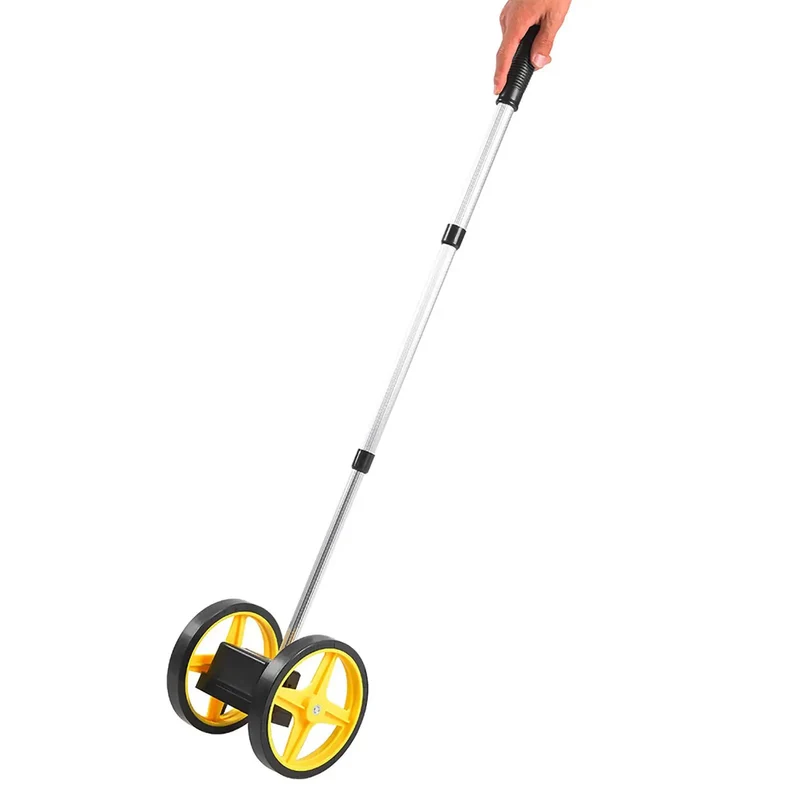 Double Wheel Measuring Tool With Ergonomic Aluminum Handle For Nailing Spot On Distances Up To 9999 Meters Smooth Rolling Action Really Beats The Tape Measure Built Tough For Site Layouts And Outdoor Surveys