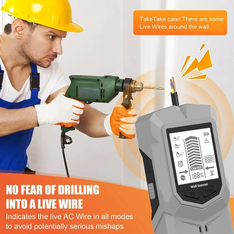 Hella Accurate Stud Finder With Depth Detection And LCD Display Audio Alarm Wall Scanner For Wood Metal And AC Wire Detection Built Tough For Diy Home Repair Projects Big Time Protection And Easy Use