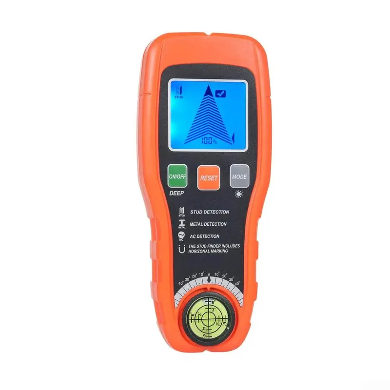 Seven In One Wall Detector With Smart Sensor Handheld Stud Finder For Live AC Wires Wood Studs And Pipes Backlit LCD Screen Audio Alert Built In Level Slick Pro Gear That Is Absolute Clutch For Any Repair Work