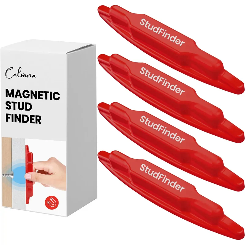 4 Pack Magnetic Stud Finder Wall Scanner Battery Free Drywall Detector Hits The Spot Every Time Locating Screws And Nails With Ease Keeps You From Drilling Blind Spots Red