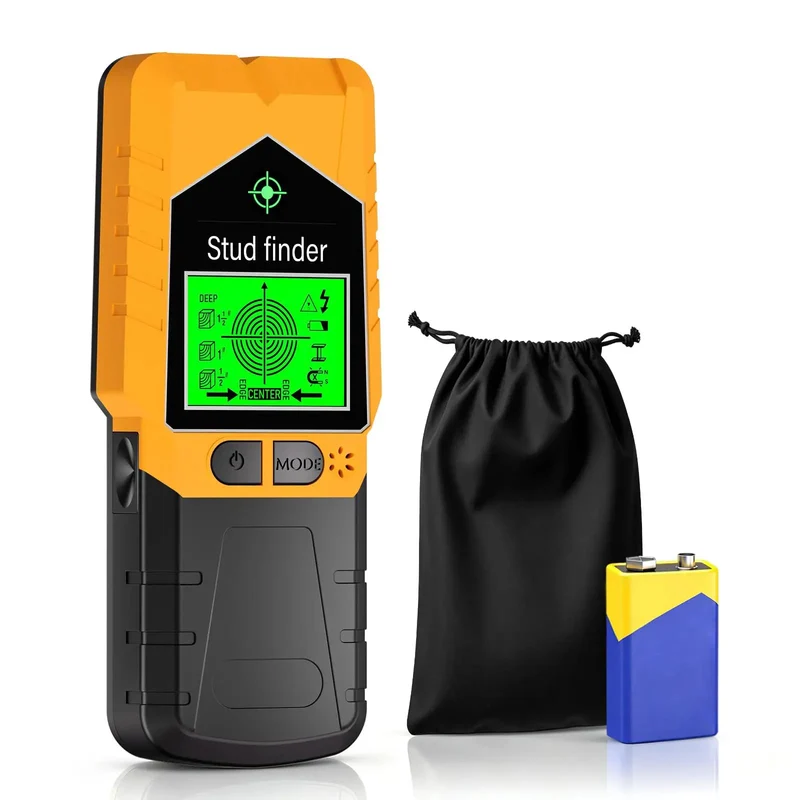 Top Shelf Six In One Stud Finder Wall Scanner Delivers Dead On Accuracy To Locate Wood Beams Electrical Wires Metal Pipes And Nails With Zero Guesswork Featuring Bright Audio Visual Alarms And Built In Magnet For No Sweat Renovations