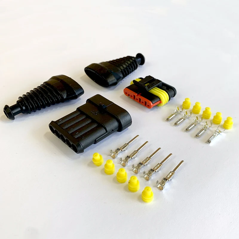 SuperSeal Connector Kit / 5-stift / med gummistövlar
