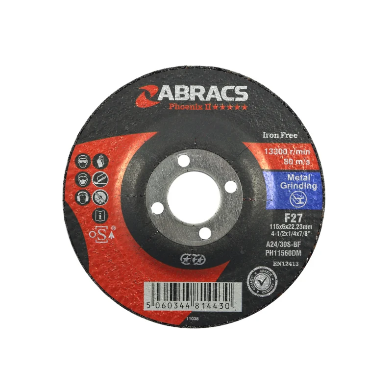 Slipskivor 115 mm x 6 mm x 22 mm, 5 st