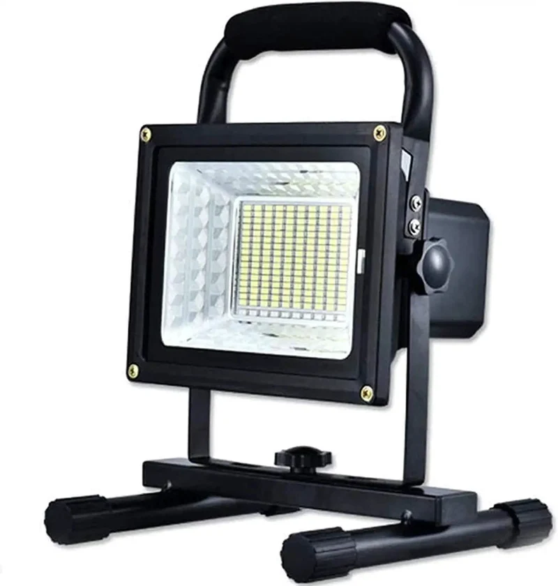 Hefty 200W LED Floodlight With Wireless Remote And Quick Toggle Between Solid Bright Beam Or Sharp Red Blue Warning Strobe Mode For Tough Jobsite Work Nights