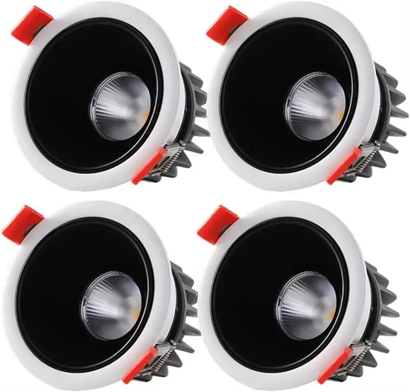 Top Shelf Aluminum Baffle Trim Led Can Lights 4 Pack Recessed Lighting Fixtures Adjustable Downlight Spotlights Yields Hella Brightness And Slick Heat Dispersion For Zero Sweat Setup Week In Week Out