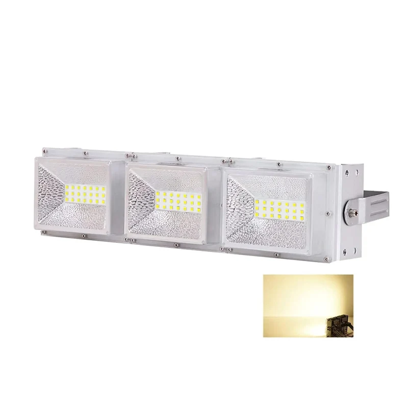Heavy Duty Led Flood Light For Secure Outdoor Areas Warm White Adjustable 180 Degree Throw High Output Parking Lot Lamp Rock Solid Rain Ready Housing Crisp Clean Visibility When Nights Drop