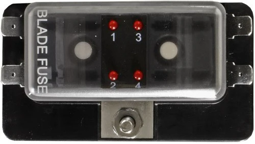 Standard bladsäkringsbox med lysdioder Gemensam samlingsskena / 6.3 mm bladanslutning