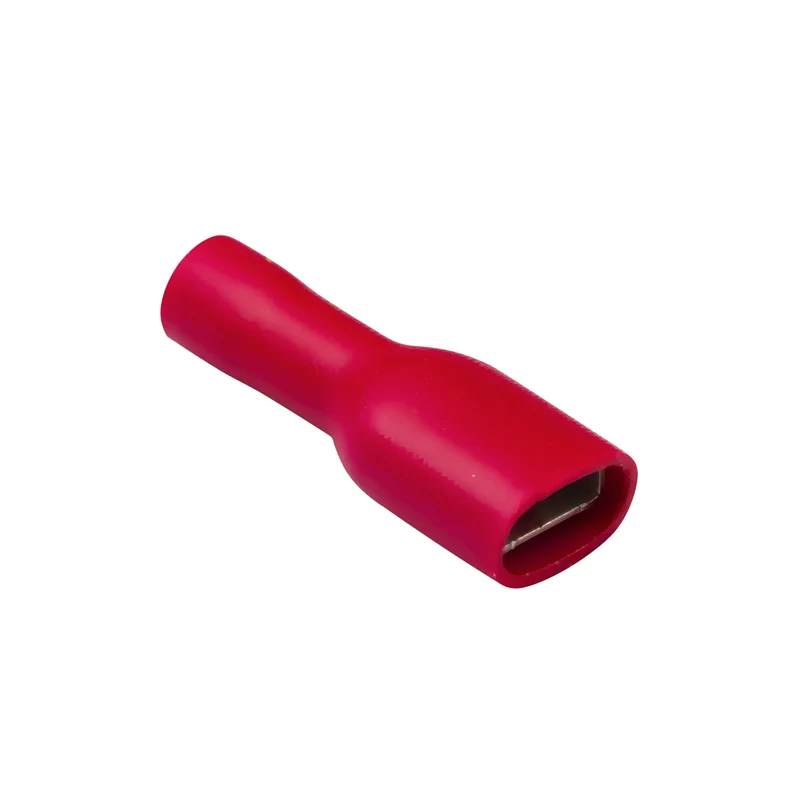 Röda helisolerade spadterminaler hona 4.8 mm / 100 st