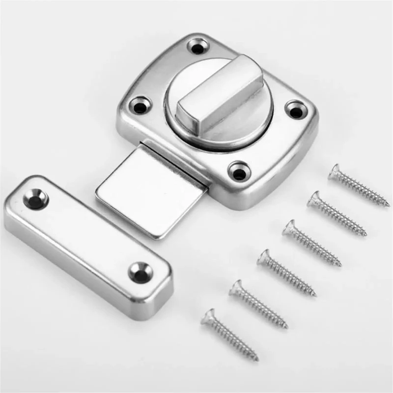 Hella Tough Zinc Alloy Gate Latch For Sliding Doors Rock Solid Right Angle Hook Buckle Silver Finish Heavy Duty Rust Resistant Outdoor Security Hardware Kit