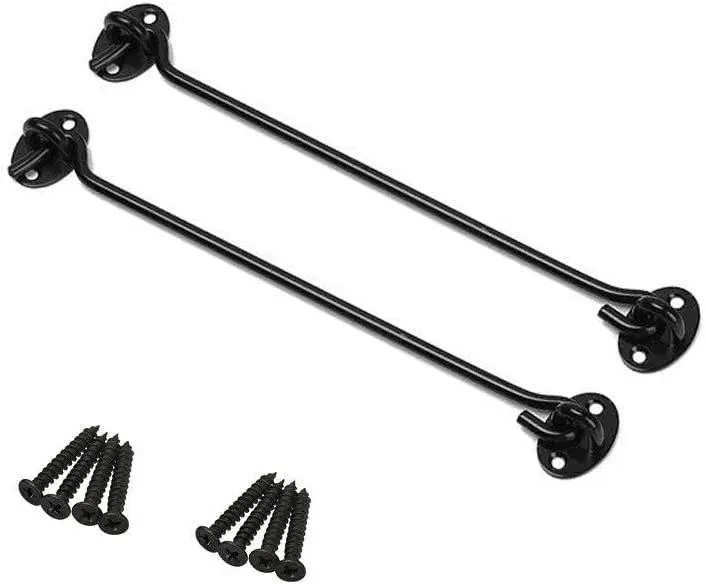 Built Tough 2 Pack Gate Hook Latches For Shed Doors Garden Gates And Cabinet Windows Rust Proof Stainless Steel Design With Dead Simple Installation Screws That Honestly Stays Put