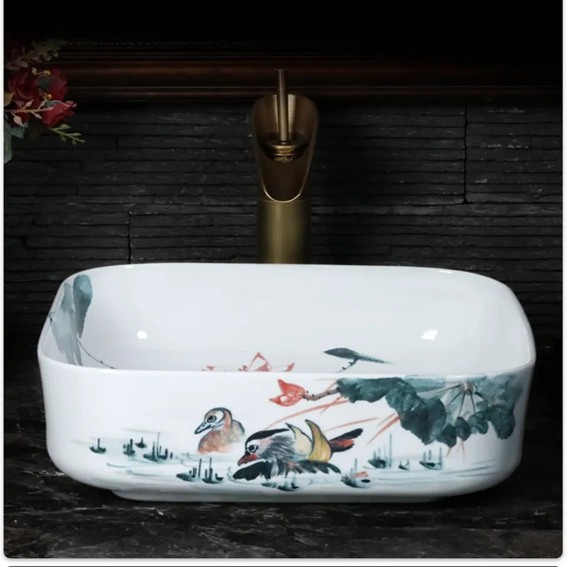 Square Ceramic Vessel Sink For Modern Bathrooms, White Porcelain Countertop Basin With High Gloss Finish, Faucet And Drainer Included, Hassle Free Setup, Pro Level Style Upgrade