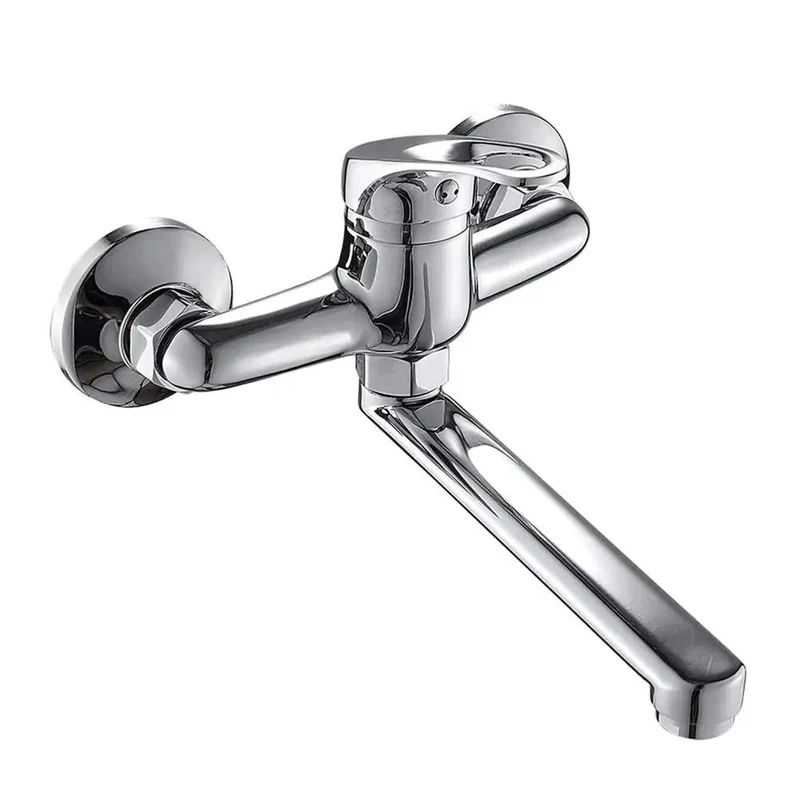 Top Tier Wall Mount Kitchen Faucet With Smooth Swivel Spout And Single Handle For Quick Hot Cold Water Adjustments And Splash Free Sink Scrubbing Plus Built Damn Tough One Piece Construction
