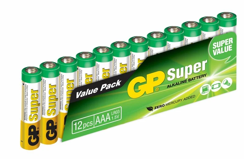 GP Super Alkaline batterier AAA 12 stk - GN Belysning