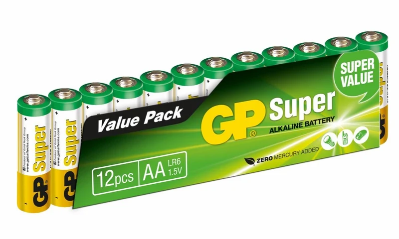 GP Super Alkaline Batterier AA 12 stk - GN-Belysning