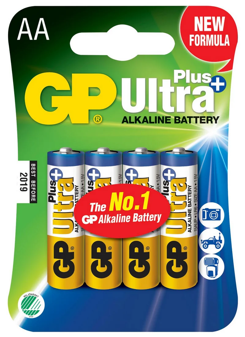 GP Ultra Plus AA batterier 4 stk.
