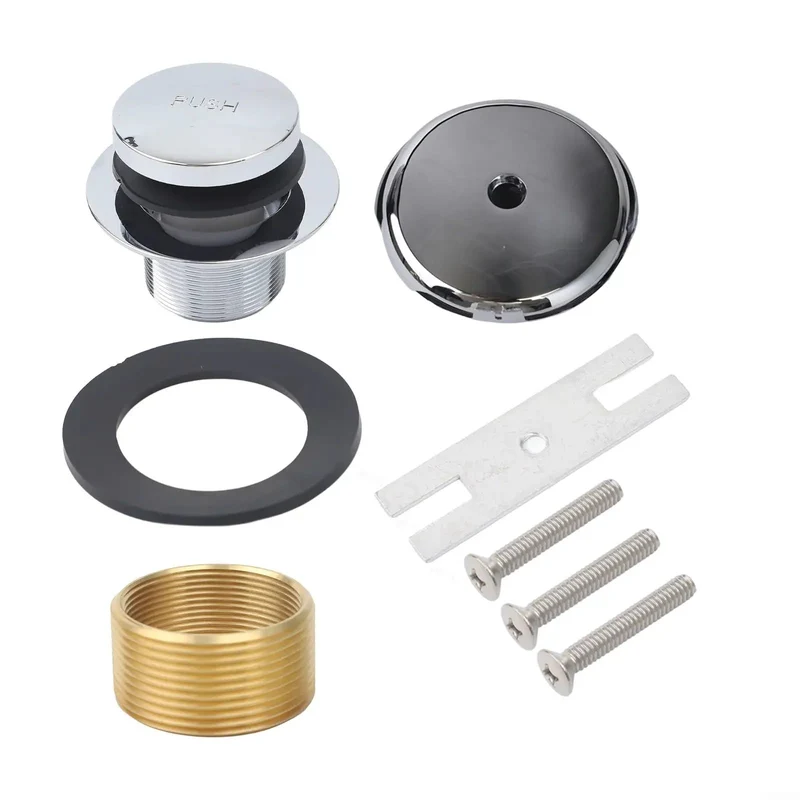 Slick Single Hole Bathtub Drain Kit With Silver Plastic Overflow Cap To Slam A No Fuss Seal Against Stank And Keep It Fresh While Dropping Onto Pipes Measuring One Point Fifteen To Two Inches Wide For A Hassle Free Reno Any Weekend Warrior Can Handle