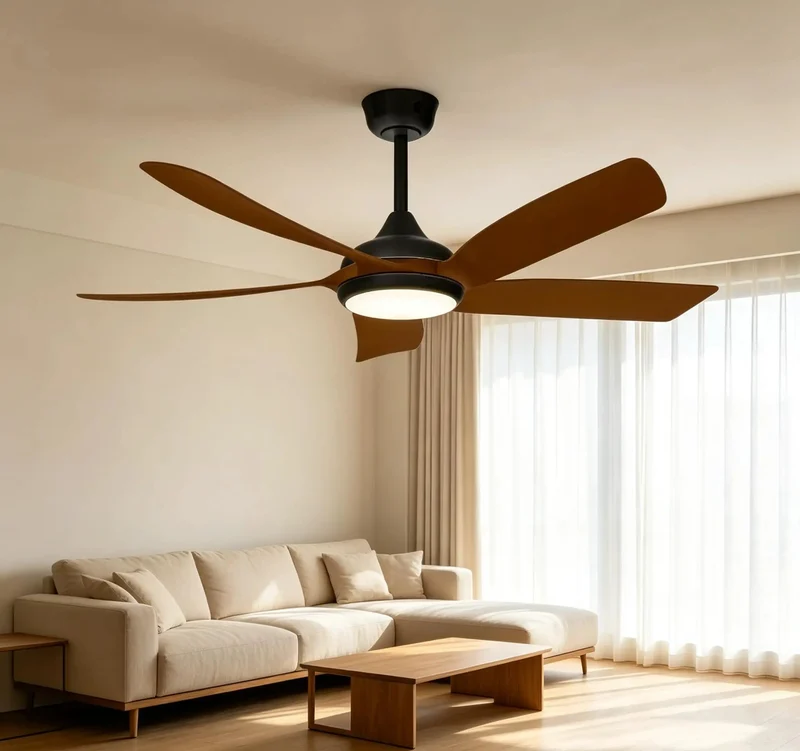 Top Notch 52 Inch Ceiling Fan With Wireless Remote And 3 Color Dimmable Lighting Featuring Clean Walnut Styled Blades For Smooth Silent Airflow And Effortless Room Upgrade