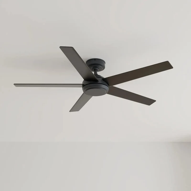 52 Inch Indoor Ceiling Fan With Remote Control In Matte Black Six Speed Settings And Energy Star Certification For Living Rooms And Bedrooms Provides Heavy Duty Airflow And Top Shelf Efficiency So You Stay Fly And Comfortable Every Day