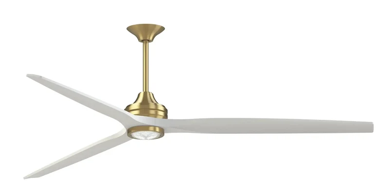 Heavy Lifter Indoor Ceiling Fan With Massive 84 Inch Blade Sweep And Easy Control Led Light Kit Six Speed Reversible Dc Motor Satin Brass Trim For Roomy Spaces