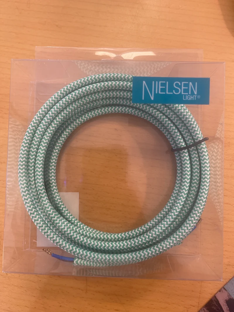 Nielsen Light - Stofledning zig zag lysegrøn og hvid