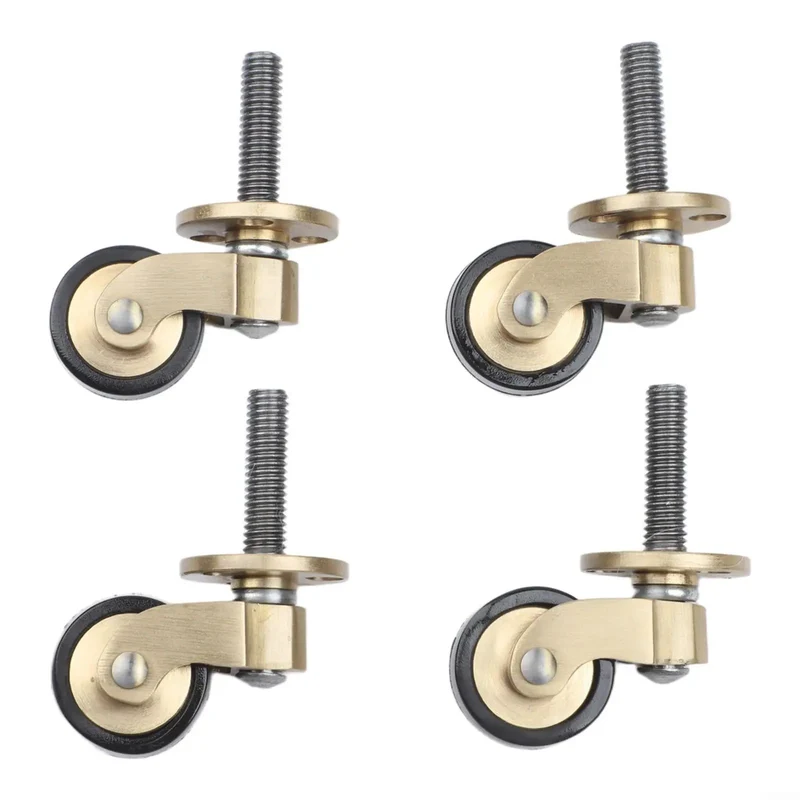 Heavy Duty Solid Brass Caster Wheels With Silent Bearings For Furniture Rock Solid 360 Swivel Casters That Roll Silky Smooth And Move Heavy Sofas Without Marring Hardwood Floors Always