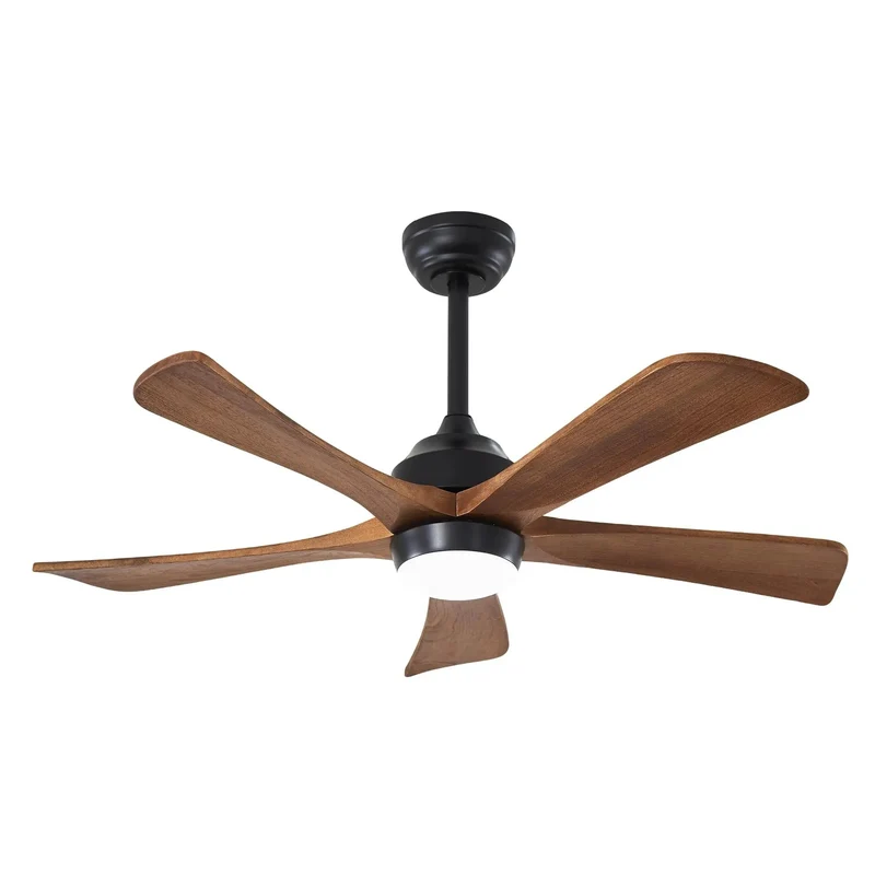 42 Inch Matte Black Ceiling Fan With Solid Wood Blades Remote Control Lighting And Lowkey Quiet Dc Motor For Smooth Refreshing Airflow Across Living Rooms And Bedrooms