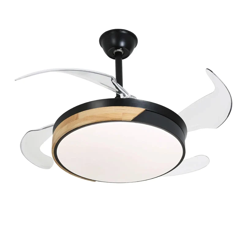 Top Shelf Modern Ceiling Fan With Bright Light 42 Inch Round Chandelier Design Wireless Remote Heavy Iron Construction Game Changer Airflow Slick Finish For Rooms