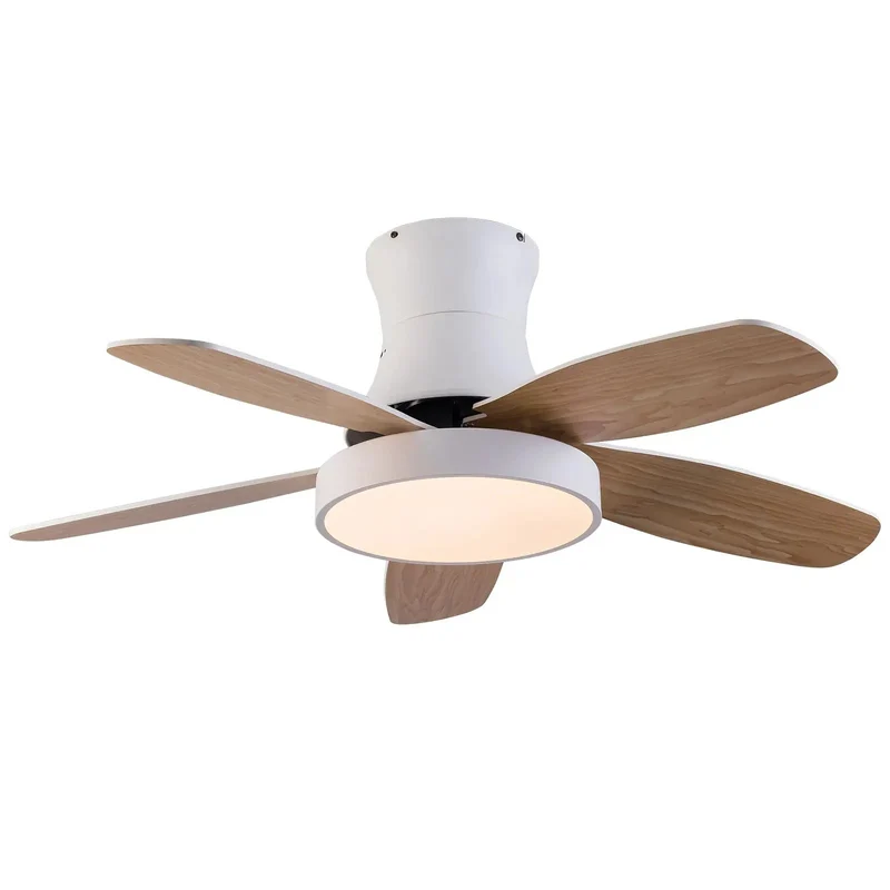 Swanky Flush Mount Ceiling Fan With Bright Led Light Pumping Out 2200 Lumens And Smooth Adjustable Color Temperature For Your Totally Hip Interior And Seriously Sharp Daytime Or Evening Ambiance