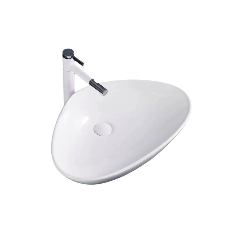 Jumbo Ceramic Triangle Art Basin To Set Over Counter For Your Washroom Balcony Or Laundry Space Effortless Maintenance Wipe Once Keep That Gleaming Look No Stains Allowed