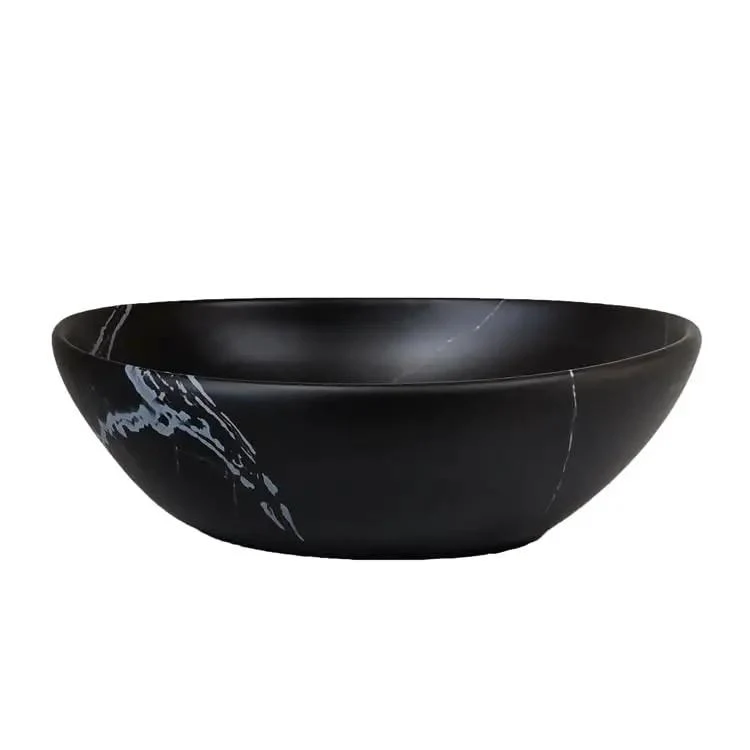 Modern Ceramic Vessel Sink With Sleek Black Finish Top Mount Bathroom Washbasin For Vanity No Fuss Install Art Basins That Truly Upgrade Your Setup And Add A Sweet Vibe