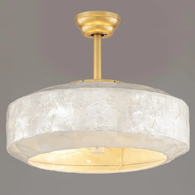 Capiz Shell Fandelier Ceiling Fan With Boho Chandelier Design And Whisper Quiet Motor With Invisible Blades And Silent Remote Keeps Coastal Vibes Chill And Lit Without Annoying Beeps