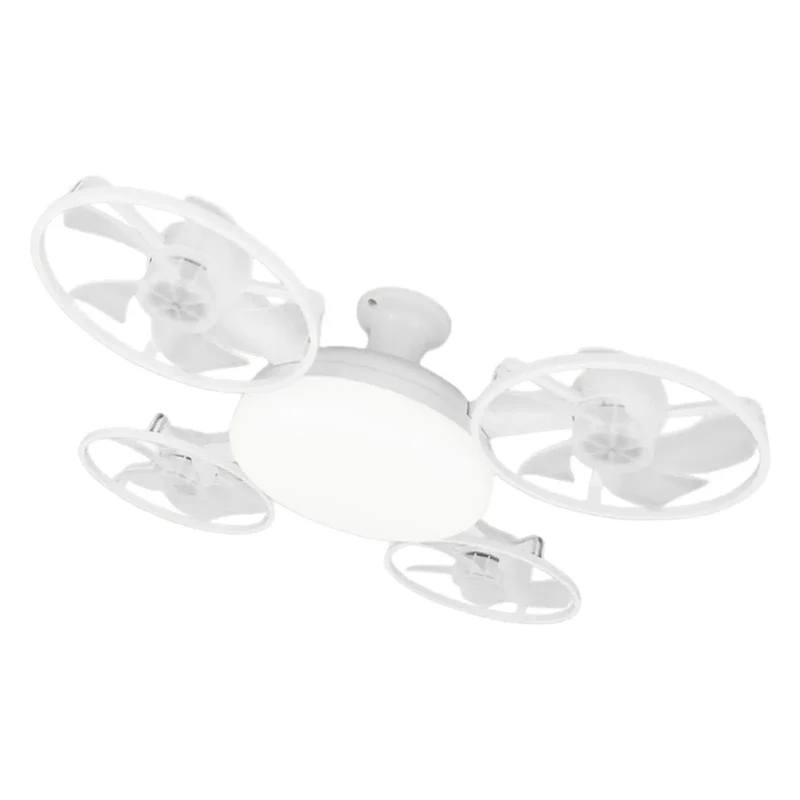 Knockout Flush Mount Ceiling Fan Light Offering Slick Enclosed Bladeless Style With Round Profile And Straightforward E27 Bulb Fitment For Easy Cool Breeze Vibes Plus Tough Abs Nylon Build