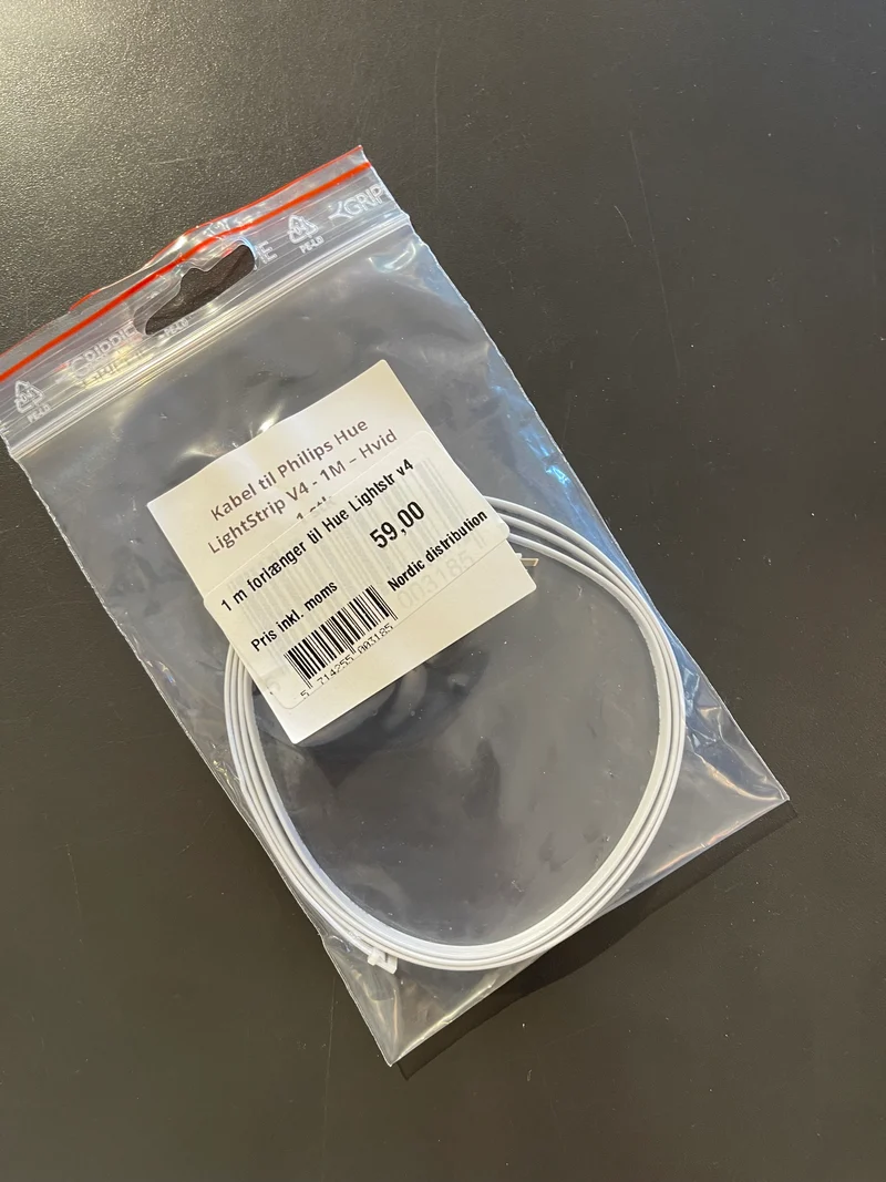 kabel til Philips Hue Lightstrip V4 - 1M Hvid