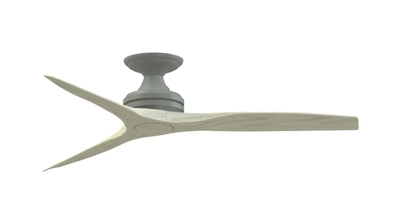 Slick 54 Inch Flush Mount Ceiling Fan With Three Light Oak Blades And Charcoal Finish Hella Reliable Dc Motor Smart Wifi Remote Control Reversible Airflow Top Shelf For Indoor Or Porch Use