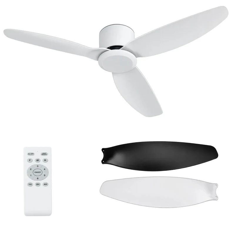 Kick It Cool With This Top Tier 42 Inch Black Ceiling Fan Running On Silent Dc Motor With Smart Remote Control For Smooth Flush Mount Indoor Or Covered Patio Airflow