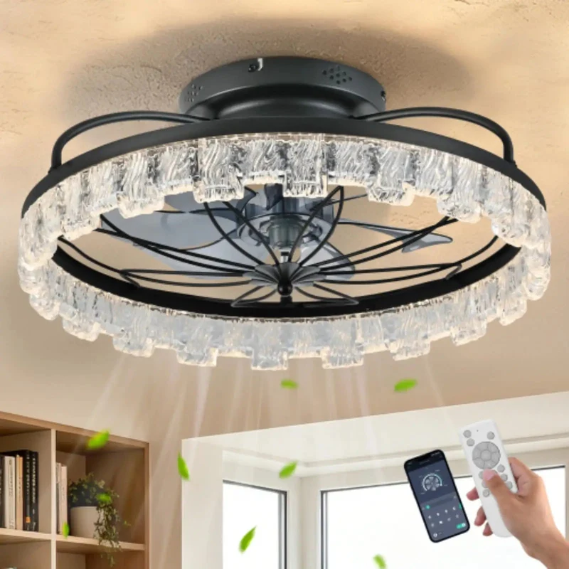 Rustic Flower Caged Ceiling Fan With Light In Matte Black Features A Sturdy Steel Frame And Sleek Acrylic Blades That Whip Up A Smooth Chill Breeze While Dropping Classic Country Flair To Your Setup