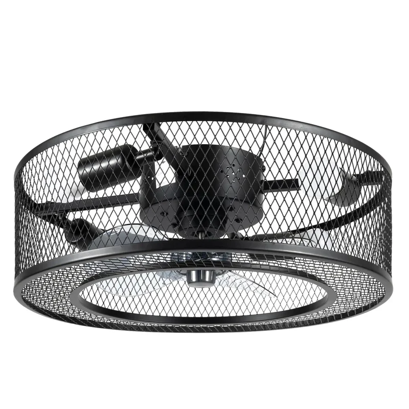 18 Inch Ceiling Fan Light With Slick Remote Control Three Speed Timing Caged Design Hella Quiet Pure Copper Motor Indoor Home Decor Durable Painted Steel And Abs Frame Efficient Kickin Airflow