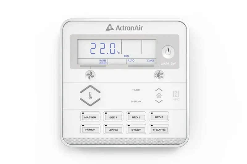 ActronAir Aircon Wall Controller M-Series LCD 24HR 8Z Std (White)-Genuine