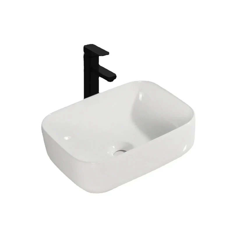 Top Tier Ceramic Vessel Sink Small Square Countertop Washbasin Slick White Bathroom Bowl Sink Game Changer Modern Design For Your Kitchen Or Fresh Bath Setup
