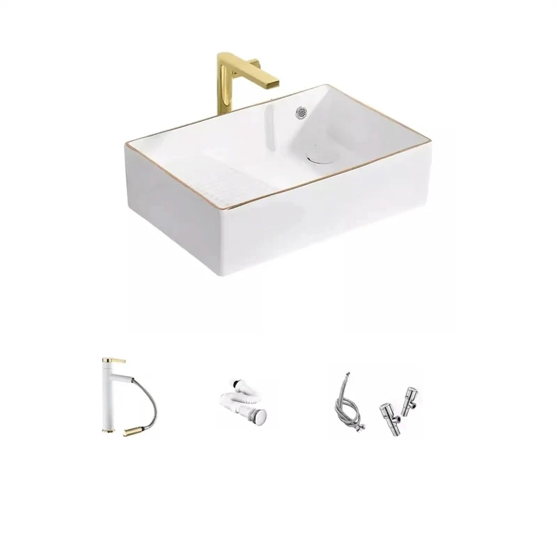 High Grade Ceramic Vessel Sink For Above Counter Installation With Side Drain Anti Overflow Design And Integrated Washboard Perfect For Tight Bathrooms Or Stylish Apartments Seeking A Real Glow Up